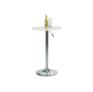 HALMAR SB-1 barový stôl biely lesk / chróm