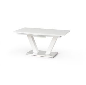 HALMAR Vision rozkladací jedálenský stôl biely lesk / nerezová