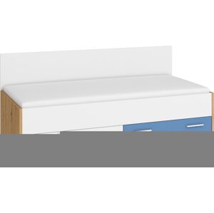 MEBLOCROSS Hey Hey-10 90 jednolôžková posteľ s roštom dub artisan / biela / modrá