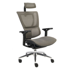 NABBI Iko BS kancelárska stolička s podrúčkami sivá / čierna / chróm