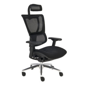 NABBI Iko BT kancelárska stolička s podrúčkami čierna / chróm