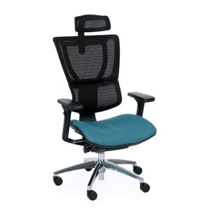 NABBI Iko Color B kancelárska stolička s podrúčkami modrá / čierna / chróm