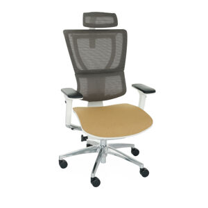 NABBI Iko Color W kancelárska stolička s podrúčkami svetlohnedá / čierna / biela / chróm