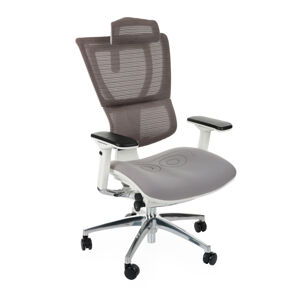 NABBI Iko WT kancelárska stolička s podrúčkami sivá / biela / chróm