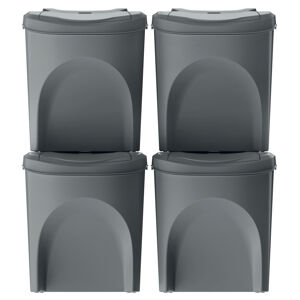 NABBI IKWB25S4 odpadkový kôš na triedený odpad (4 ks) 25 l sivý kameň
