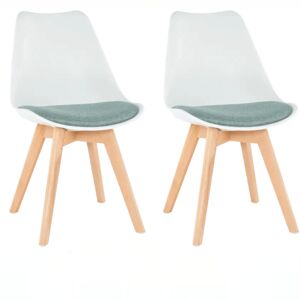 TEMPO KONDELA Damara jedálenská stolička (2 ks) biela / zelená