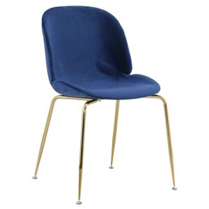 TEMPO KONDELA Portia jedálenská stolička modrá / zlatá