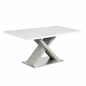 TEMPO KONDELA Farnel 160 jedálenský stôl biely lesk / betón