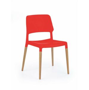 HALMAR K163 jedálenská stolička červená / buk