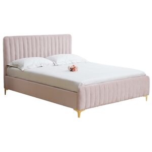 KONDELA Kaisa manželská posteľ s roštom 180x200 cm ružová / zlatá matná