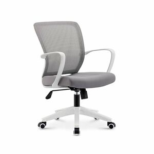 TEMPO KONDELA Glam kancelárska stolička s podrúčkami sivá / biela