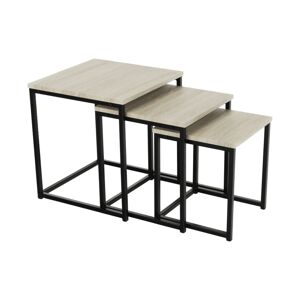 KONDELA Kastler New Typ 3 konferenčný stolík (3 ks) dub sonoma / čierna
