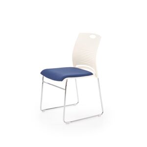HALMAR Cali konferenčná stolička biela / modrá / chróm