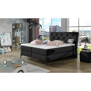 NABBI Lazio 160 čalúnená manželská posteľ s úložným priestorom čierna (Soft 11)