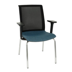 NABBI Libon 4L BS R1 konferenčná stolička s podrúčkami modrá / čierna / chróm
