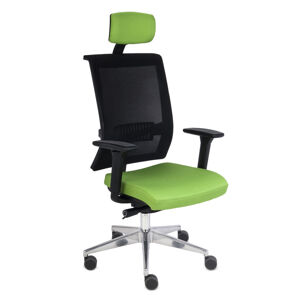 NABBI Libon BS HD kancelárska stolička s podrúčkami zelená / čierna / chróm