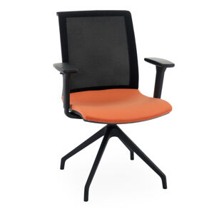 NABBI Libon Cross BS R1 konferenčná stolička s podrúčkami oranžová / čierna