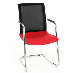 NABBI Libon V BS Arm konferenčná stolička s podrúčkami červená / čierna / chróm
