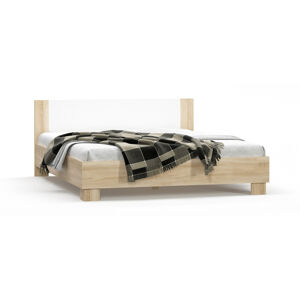 NABBI Mateo LB-180 manželská posteľ s roštom 180x200 cm dub sonoma / biela