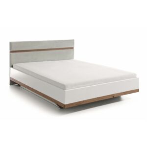 TARANKO Como CM-2 160 manželská posteľ biely vysoký lesk / dub Como / svetlozelená