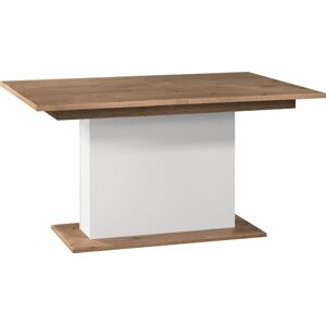 TARANKO Como CM-S1 rozkladací jedálenský stôl biely vysoký lesk / dub Como
