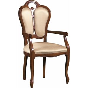 TARANKO Krzeslo K rustikálne jedálenské kreslo nový orech / béžový vzor (A4 0202)