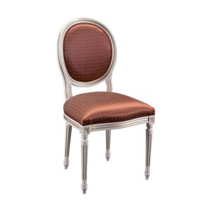 TARANKO Krzeslo T rustikálna jedálenská stolička biela patyna / červený vzor (A4 0802)