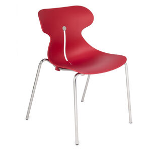 NABBI Mineta 4L stohovateľná stolička červená / chróm