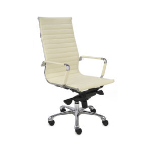NABBI Naxo kancelárska stolička s podrúčkami krémová / chróm