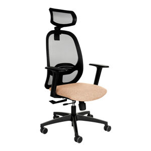 Kancelárska stolička s podrúčkami Nedim BS HD - béžová / čierna