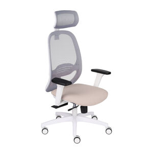 Kancelárska stolička s podrúčkami Nedim WS HD - béžová / sivá / biela
