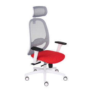 Kancelárska stolička s podrúčkami Nedim WS HD - červená / sivá / biela