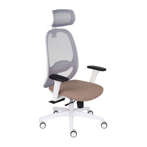 Kancelárska stolička s podrúčkami Nedim WS HD - hnedá / sivá / biela