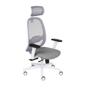 Kancelárska stolička s podrúčkami Nedim WS HD - sivá (Medley 05) / sivá / biela