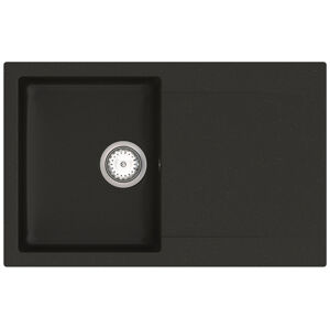 NABBI Odi ONB 02-78 granitový kuchynský drez so sifónom 76,5x48 cm čierna