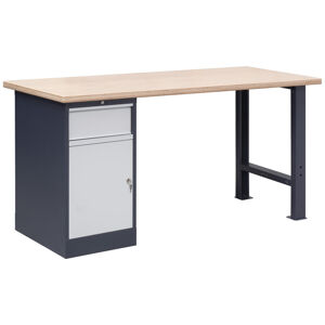 NABBI OL03/O3 pracovný stôl grafit / svetlosivá