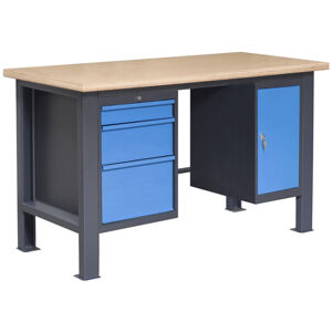 NABBI PL02L/P5P10 pracovný stôl grafit / modrá