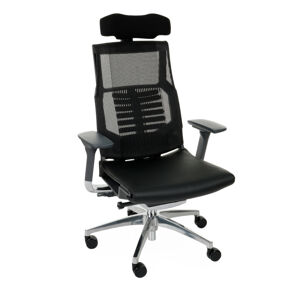 NABBI Primus LE kancelárska stolička s podrúčkami čierna / chróm