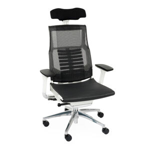 NABBI Primus WS kancelárska stolička s podrúčkami čierna / biela / chróm