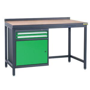 NABBI PSS02D/L2 pracovný stôl grafit / zelená