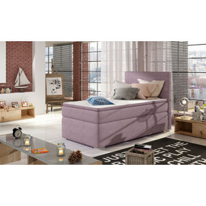 NABBI Rodrigo 90 čalúnená jednolôžková posteľ s úložným priestorom fialová