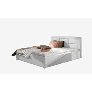 NABBI Rovigo 160 čalúnená manželská posteľ s roštom biela