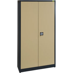 NABBI SB 1000 4P kovová kancelárska skriňa s vystuženými dverami antracit / béžová
