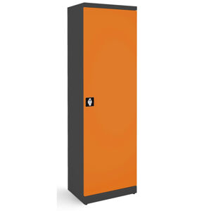 NABBI SB600 kovová kancelárska skriňa s nastaviteľnými policami grafit / oranžová