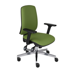 NABBI Sean 3D kancelárska stolička s podrúčkami zelená / čierna / chróm
