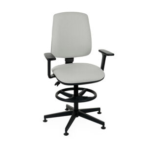 NABBI Sean 3D RB kancelárska stolička s podrúčkami a podnožkou sivá (Flex 05) / čierna