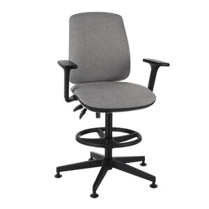 NABBI Sean 3D RB kancelárska stolička s podrúčkami a podnožkou sivá (Medley 05) / čierna