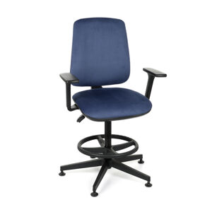 NABBI Sean 3D RB kancelárska stolička s podrúčkami a podnožkou tmavomodrá / čierna