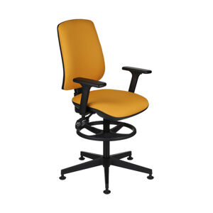 NABBI Sean 3D RB kancelárska stolička s podrúčkami a podnožkou žltá / čierna