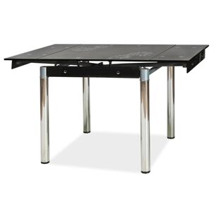 SIGNAL GD-082 jedálenský stôl chrómová / priehľadná / čierna